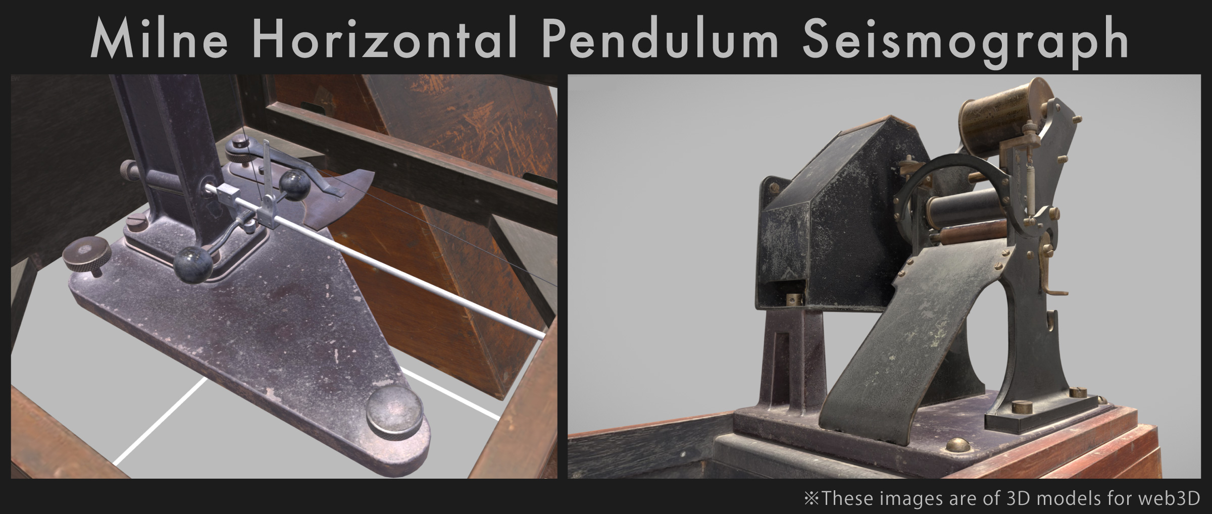 Milne Horizontal Pendulum Seismograph 3D scanning model
